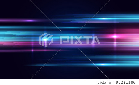 Modern abstract light trails at high speed movement. Colorful dynamic motion background. Movement futuristic technology pattern. Vector EPS10. 99221186