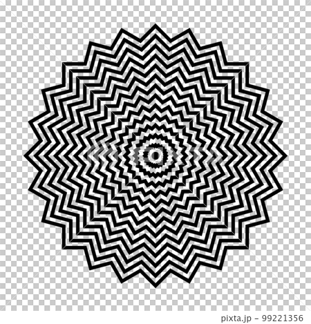 Abstract Geometric Circle Zig Zag Lines Pattern. Vector Art. 99221356
