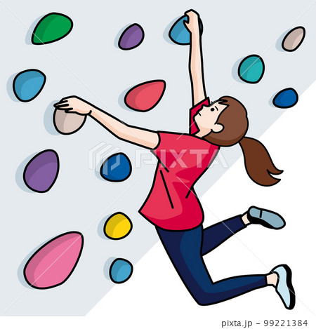 ボルダリングをする女性 ボルダリングをする女性 99221384