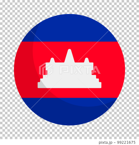 現代圓形柬埔寨國旗圖標。柬埔寨王國。向量。 99221675