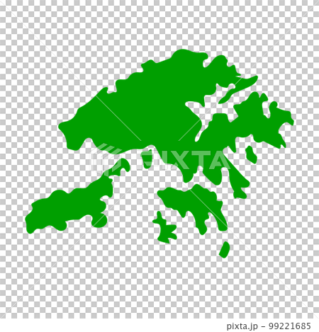 香港地圖圖標。向量。 99221685