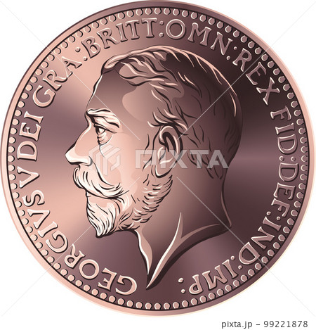 vector British money, coin George V farthing vector British money, coin George V farthing 99221878