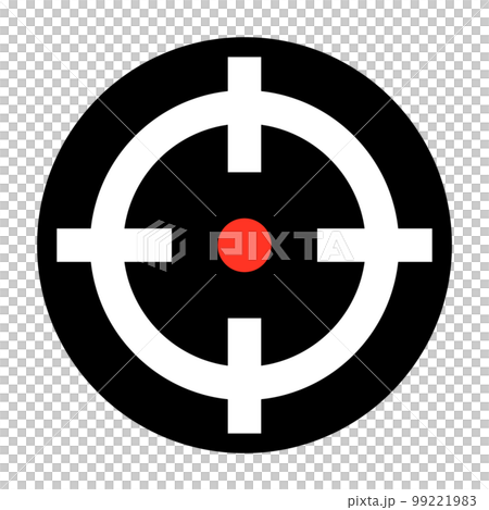 現代槍瞄準具圖標。目標圖標。向量。 99221983