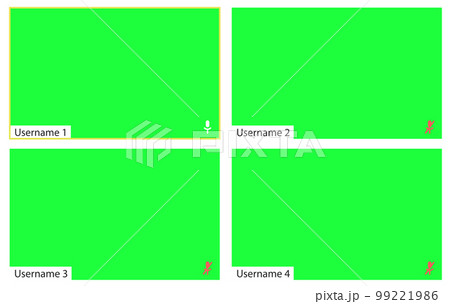 Video call layout. An application window with a place to insert your image or video 99221986