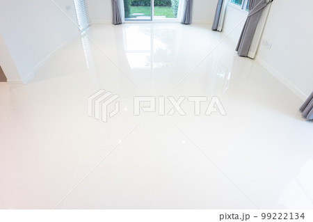 White tile floor in living room. White tile floor in living room. 99222134