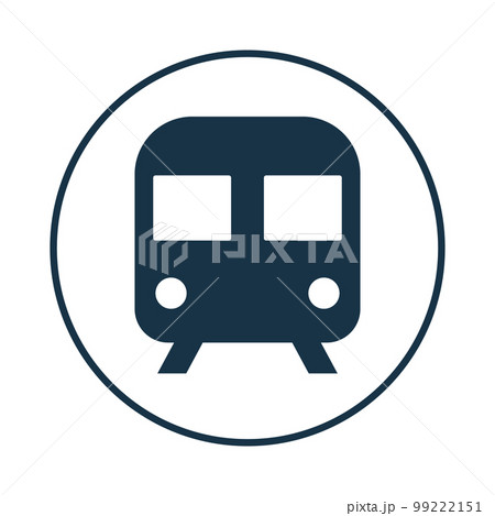 丸い電車のシルエットアイコン。鉄道。ベクター。 99222151