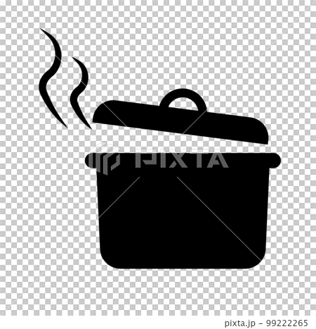 Pot and steam silhouette icon. vector. Pot and steam silhouette icon. vector. 99222265