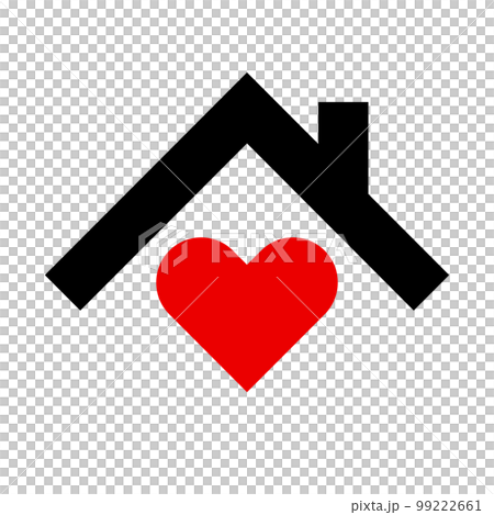 Roof and heart icon. vector. 99222661