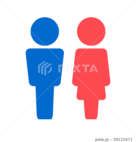 男性と女性のアイコン。男女のトイレアイコン。ベクター。 99222671