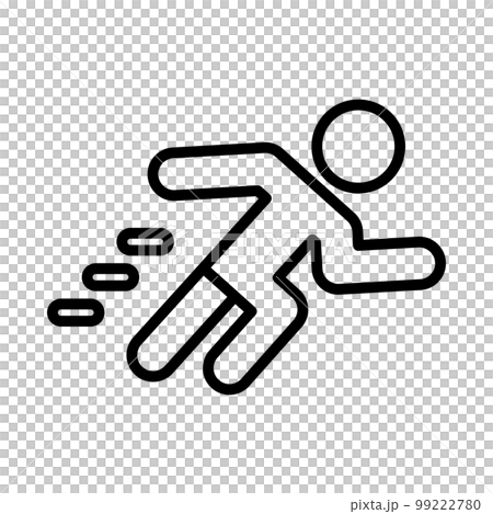 簡單的跑步人圖標。向量。 99222780