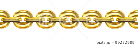 Seamless pattern golden chain. Realistic metal gold jewelry for brushes and design Background. Seamless pattern golden chain. Realistic metal gold jewelry for brushes and design Background. 99222989