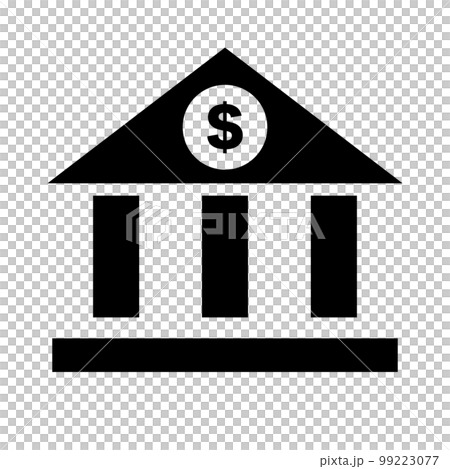 外國銀行剪影圖標。向量。 99223077