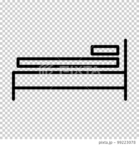 シンプルなベッドのアイコン。睡眠。宿泊施設。ベクター。 99223078