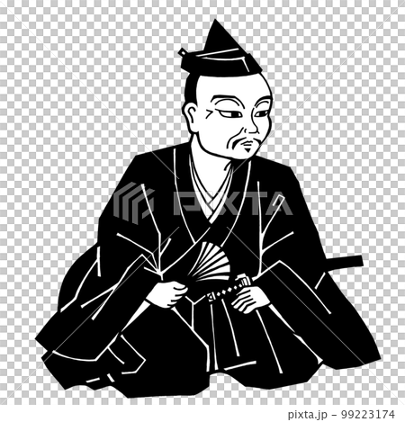 戦国武将・北条氏綱（モノクロ） 99223174