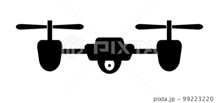 ドローンのシルエットアイコン。偵察機。無人機。ベクター。 99223220