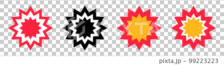 Explosion effect icon set. shock or bombardment. vector. Explosion effect icon set. shock or bombardment. vector. 99223223