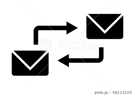 メール交換のシルエットアイコン。ベクター。 メール交換のシルエットアイコン。ベクター。 99223229