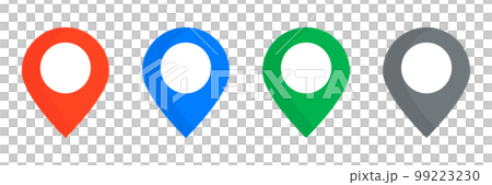 Map pin icon set. Destination and location information. GPS or location. vector. 99223230