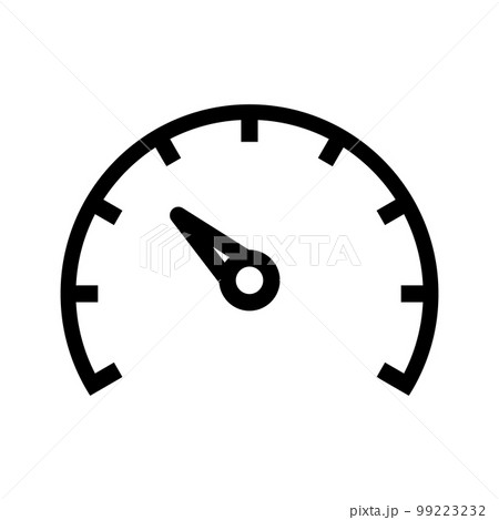 シンプルなスピードメーターのアイコン。タコメーター。ベクター。 99223232