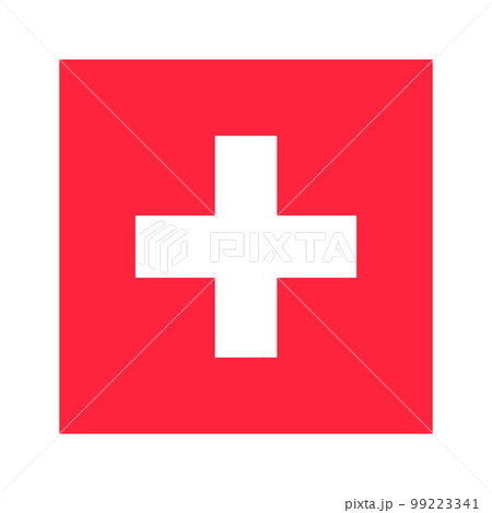スイスの国旗。ベクター。