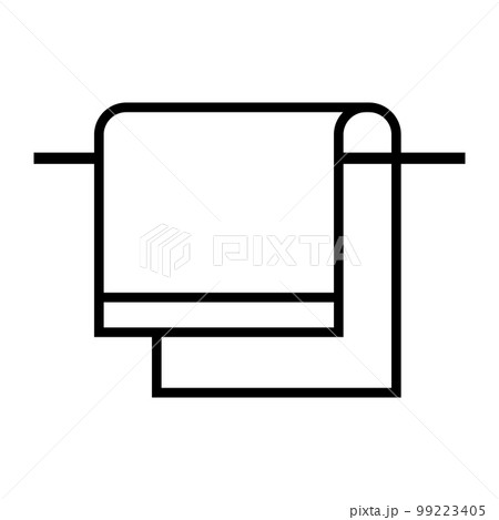 干しているタオルのアイコン。タオルの洗濯。ベクター。 99223405