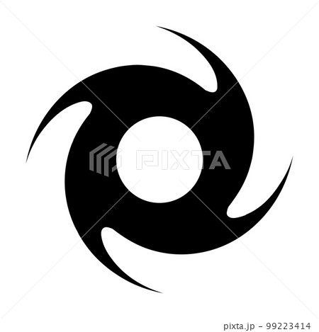 シンプルな台風のアイコン。ハリケーンのシルエットアイコン。ベクター。 99223414