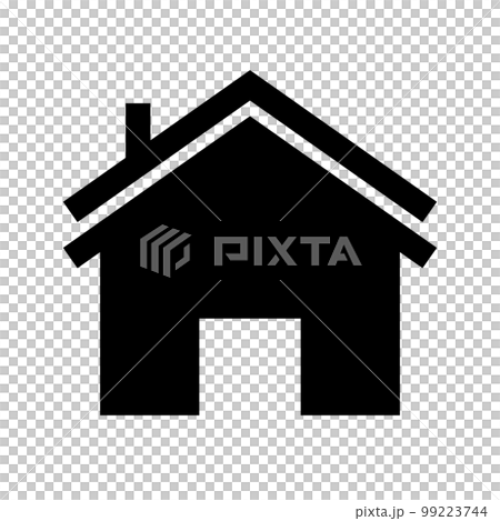 帶煙囪的房子的剪影圖標。一個人的家。向量。 99223744