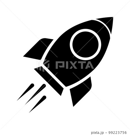 ミサイル攻撃のシルエットアイコン。ベクター。 99223756