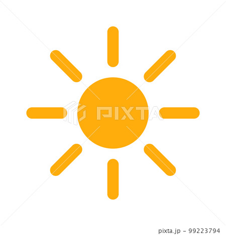 オレンジの太陽アイコン。晴れ。明るさ調節。ベクター。 オレンジの太陽アイコン。晴れ。明るさ調節。ベクター。 99223794