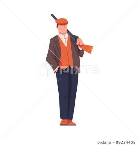 Man Bandit or Gangster of Old London Wearing Jacket and Peaked Flat Cap Vector Illustration Man Bandit or Gangster of Old London Wearing Jacket and Peaked Flat Cap Vector Illustration 99224408