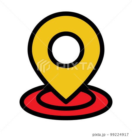 Map location icon line isolated on white background. Black flat thin icon on modern outline style. Linear symbol and editable stroke. Simple and pixel perfect stroke vector illustration 99224917