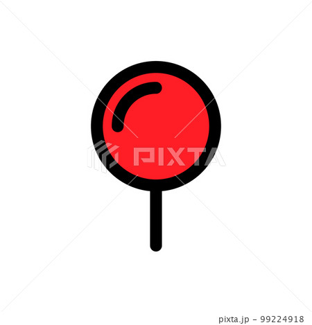 Map pin icon line isolated on white background. Black flat thin icon on modern outline style. Linear symbol and editable stroke. Simple and pixel perfect stroke vector illustration 99224918