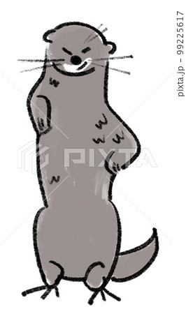 カワウソの手描きイラスト 99225617