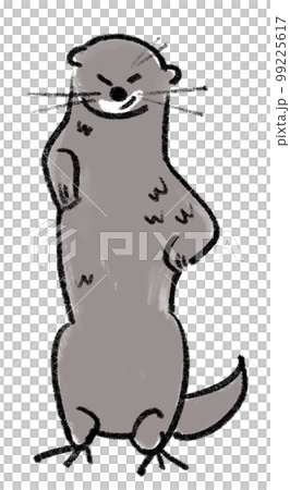 カワウソの手描きイラスト 99225617
