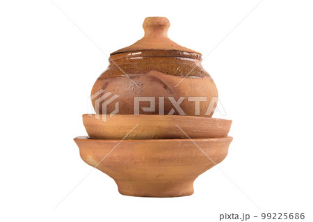 Pottery isolated on a white background. Close-up 99225686