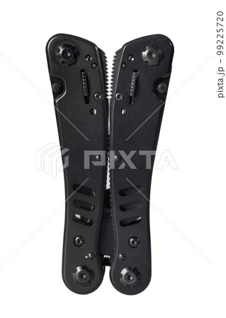 Multifunctional folding knife assembled, isolated on white 99225720