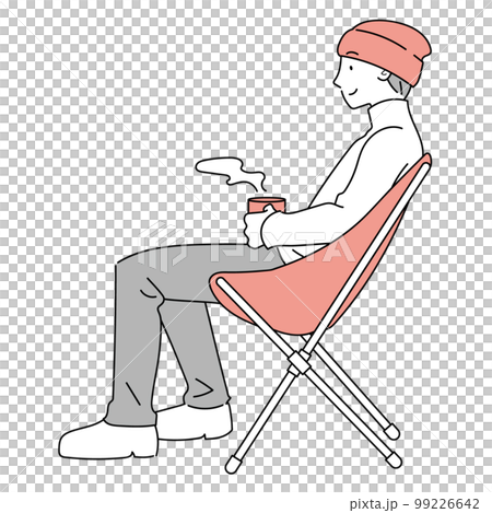 man sitting on outdoor chair 99226642