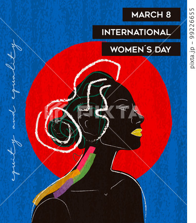 International Women Day abctract silhouette woman poster illustration 99226655