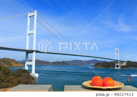 【愛媛県】ミカンと来島海峡大橋(しまなみ海道) 【愛媛県】ミカンと来島海峡大橋(しまなみ海道) 99227413