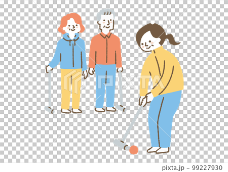 打門球的老人_顏色 打門球的老人_顏色 99227930