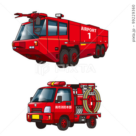空港消防車と小型消防車 空港消防車と小型消防車 99229360