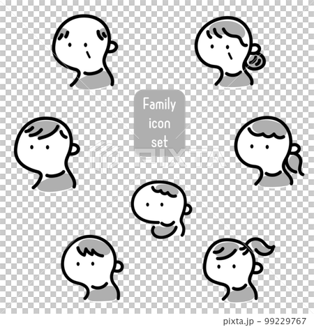 Simple and cute family illustration icon material set 99229767