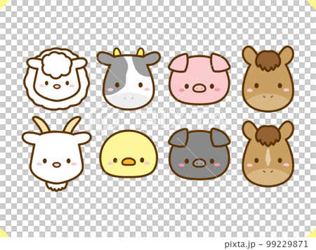 牧場の動物たち＿イラスト素材セット 99229871