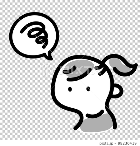 Simple and cute person icon Moyamoya girl Simple and cute person icon Moyamoya girl 99230419