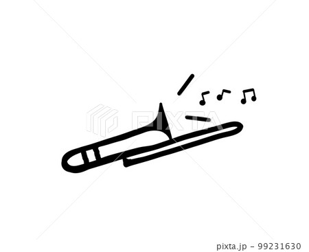 トロンボーン　管楽器　シルエット　 99231630