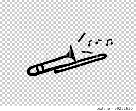 トロンボーン　管楽器　シルエット　 99231630