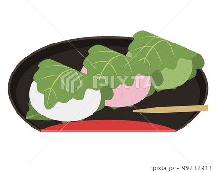 お盆にのった柏餅 99232911