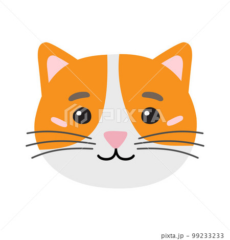 Vector flat hand drawn cat face head 99233233