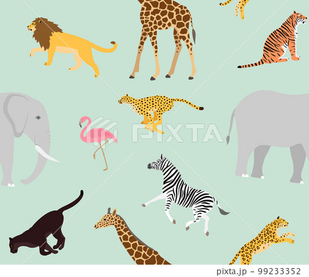 Vector seamless pattern of african wild animals 99233352