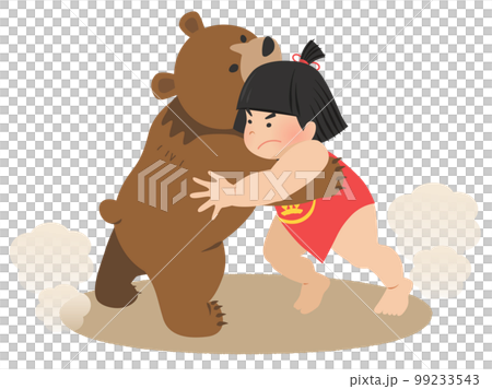 金太郎と熊の力比べ  99233543
